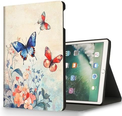 for Microsoft Surface Pro 11/10/9-13" 2024/2022 Tablet Case,Auto Wake/Sleep,Adjustable Stand Protective Cover - Watercolor Butterfly Floral