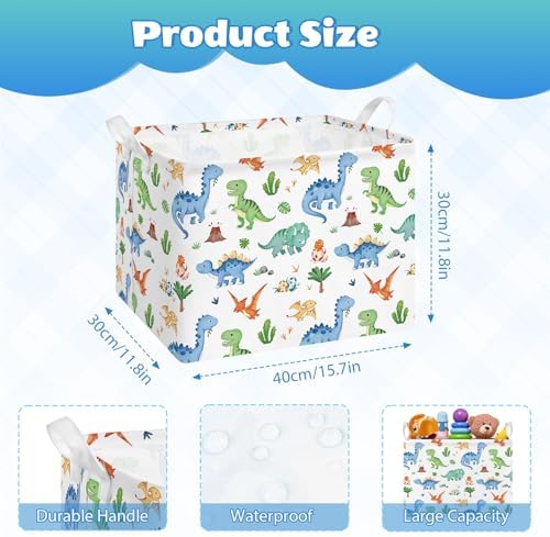 Collapsible Storage Basket Collapsible Fabric Laundry Basket with Handles | Spacious 15.7"×11.8"×11.8" size Folding Design Easy to Store Sturdy Fabric with Reinforced Handle Easy to Clean