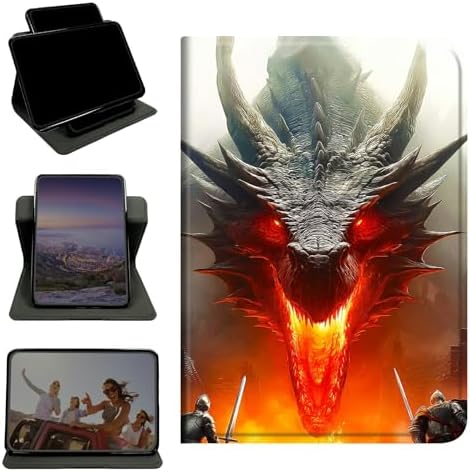 Case for Samsung Galaxy Tab S5e 10.5" 2019 SM-T720/725, 360 Degree Rotating Stand with Multi-Angle Vertical & Horizontal Viewing Shockproof Protective Shell for Women Men, Grey Flame Dragon