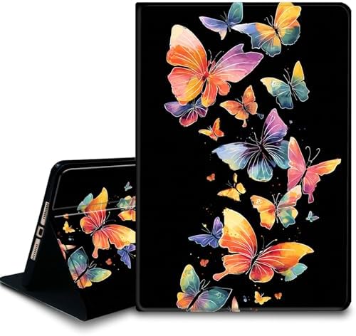Bxgolkgd Tablet Case for Samsung Galaxy Tab A 10.1 Inch 2016(SM-T580/T585/T587),Shockproof Stand Cover with Heat Dissipation,Auto Wake/Sleep Function,Colorful Butterfly