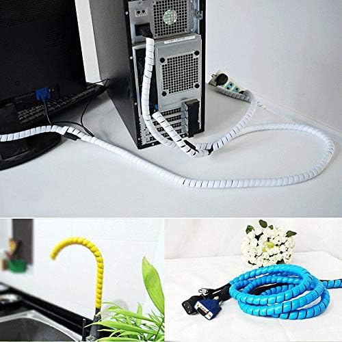 Dog and Cat Cord Protector, 32.8ft Spiral Cable Management Sleeve Organizer, Protects Your Pets and Critters from Chewing Insulated Electric Wire 32.8ft x 10mm 5PCS/pack by FUNZON
