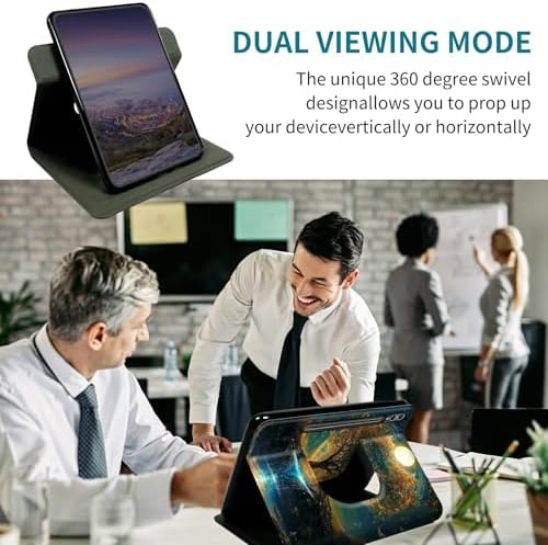 Case for Samsung Galaxy Tab S11 Ultra 2025 14.6" SM-X930/X936, 360 Degree Rotating Stand with Multi-Angle Vertical & Horizontal Viewing Shockproof Shell for Women Men, Moon Orange Tree