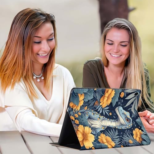 for Samsung Galaxy Tab S6 10.5" Tablet Case(Model SM-T860/T865/T867) 2019 Release,Premium Leather Folio Stand Auto Wake/Sleep,Multiple Viewing Stand,Dinosaurs Tropical Leaves Flowers
