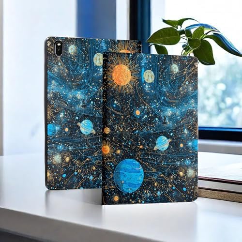 for Samsung Galaxy Tab S6 10.5 Inch 2019 Model T860/T865/T867 Tablet Case,Auto Wake/Sleep,Adjustable Stand Protective Cover - Autumn Sunflower Peony