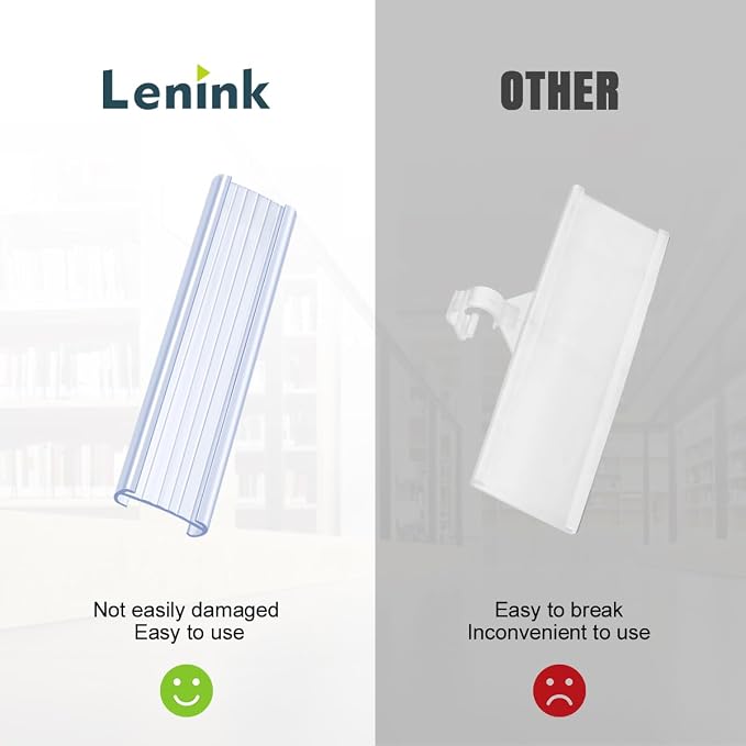 20Pcs Wire Shelf Label Holders,Plastic Wire Rack Label Holder Compatible with Metro and Nexel 1-1/4in Shelves,Label Area 6in Lx1.25in H (Label Paper Not Included)