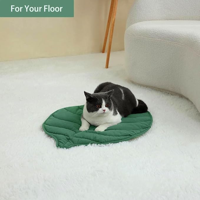 Letalong 30 X 20 Inch Leaf Shaped Cotton Cat Bed Pad, Warming Cat Mat, Pet Warming Pad for Cats, Warmer Mat for Feral and Indoor Cats, 2025 Enlarged and Thickened Leaf Beds
