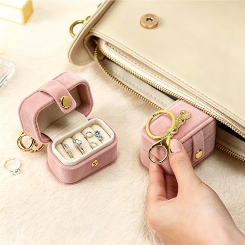 Velvet Dog Collar Ring Bearer Box with Clip (Pink)