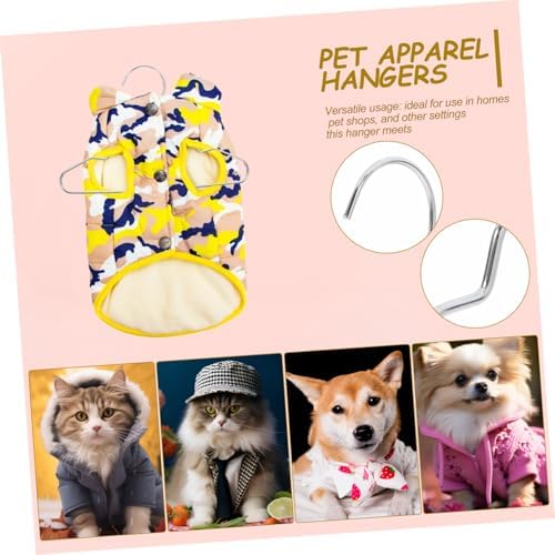 Zerodeko 10pcs Pet Clothing Hanger Miniature Steel Coat Organizer for Dogs and Cats Space-Saving Hangers for Easy Drying and Storage of Pet Apparel