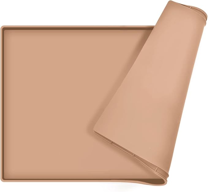 Silicone Dog Food Mat Waterproof Pet Feeding Tray for Medium and Large Dogs