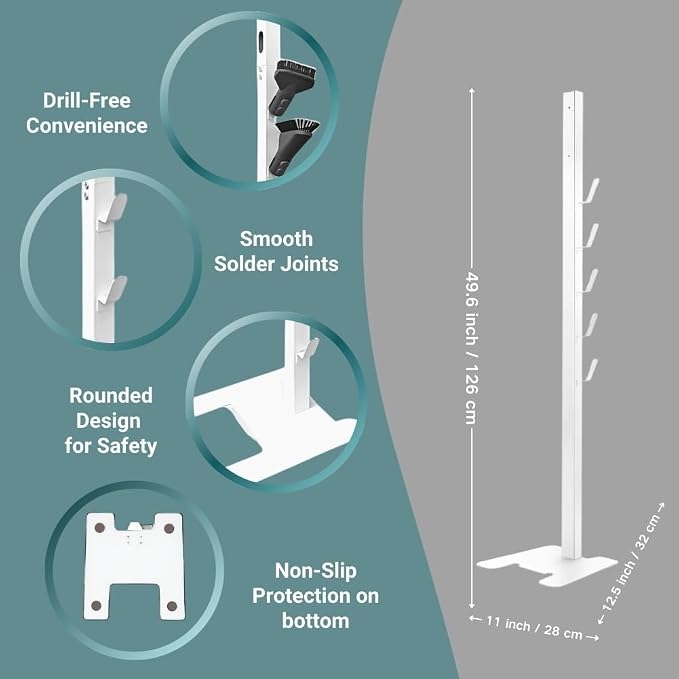 Vacuum Stand for Dys,Storage Stand Docking Station Holder,Compatible with Dys V15 V11 V10 V8 V7 V6 Cordless Vacuum Cleaners Accessories,Stable Metal Bracket Organizer Rack (White,6 Racks)