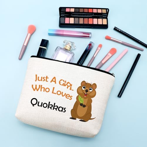 Funny Quokka Gift Makeup Bag Quokka Lover Gift Australian Animals Wildlife Gifts for Women Sister Best Friend Coworker Daughter Mom Travel Pouch Christmas Birthday Present for Her Cosmetic Bag