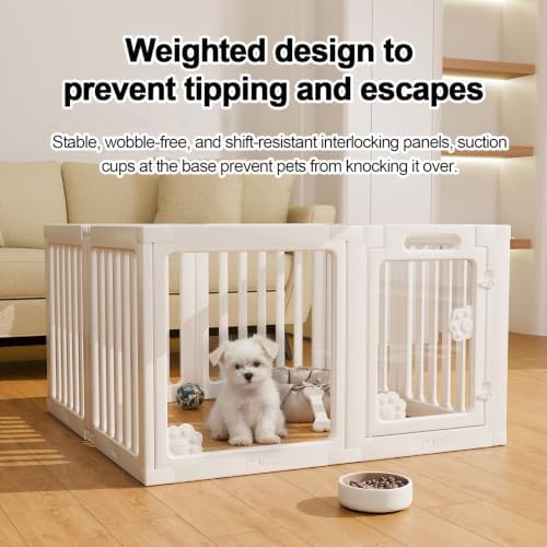 Acrylic Indoor Pet Enclosure,Foldable Independent Dog Gate, Easy to Clean,Suitable for Puppies, Rabbits, Cats, and Piglets, Easy to Assemble(150x150cm/59.1x59.1in)