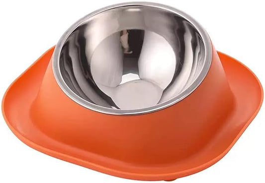 No Spill Cat Bowl Ant Proof Cat Dish for Kitten Pet Dog Small Animals Orange S