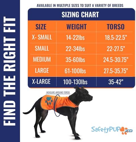 Blaze Orange Dog Vest. Reflective High Visibility in Hunting & Wooded Areas