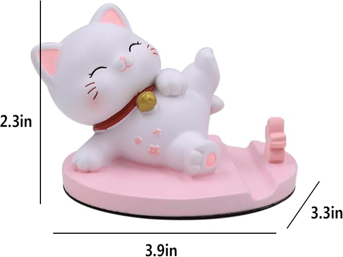 Cute Cat Phone Holder Desk Ornament Kawaii Phone Stand Universal Desk Phone Stand for All Mobile Smartphones Tablets