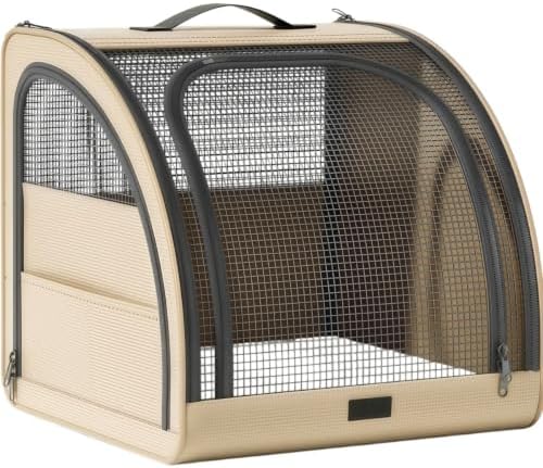Collapsible Dog Crate Compatible with Subaru Crosstrek 2018-2023 | Pet Crate with Mesh Windows Portable Dog Car Seat Outdoor Dog Kennel, Car Pet Carrier, Car Travel Accessories