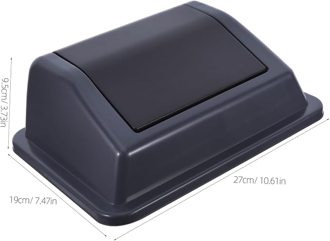 MAGICLULU L Plastic Swing Top Trash Can Lid Replacement for Waste Bin, Rectangle Flip Cover with Easy Installation, for Home and Pet Food Storage