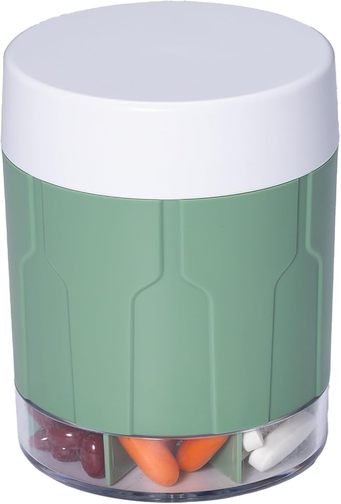 Weekly XXL Pill Organizer Bottle, Daily Pill Dispenser, Anti-Mix Design | 7 Day Portable Travel Pill Box, 21 Labels & Cleaning Brush, XXL Wide Mouth for Easy Access, Vitamin, Fish Oils, Supplement
