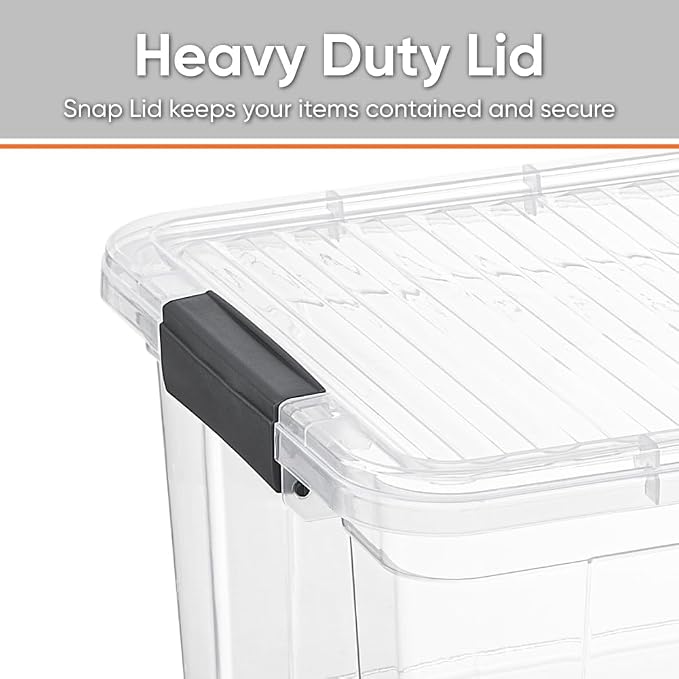Superio 36 Quart Clear Plastic Storage Boxes with Lids, Stackable Organizer Containers, BPA-Free Storage Bins for Home, Office, School & Dorm, 10 Pack