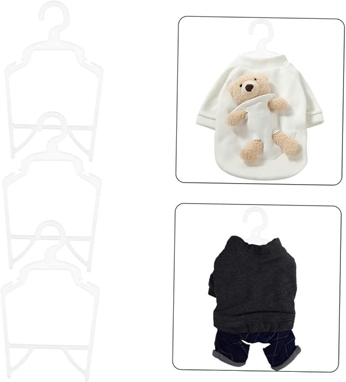 Happyyami 15pcs Pet Clothes Hangers for Dog Costumes Plastic Hangers Non- Design for Organizing Pet Apparel Lightweight and Windproof for Outdoor Use