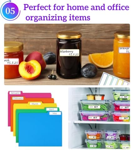 Removable Waterproof Labels 320 pcs for Daycare, Kitchen, Office, Home Organization Projects. Colored Border Labels