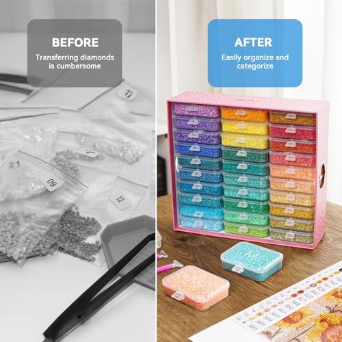 30PCS Diamond Painting Storage Containers Trays with Lids