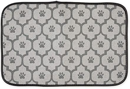 Bone Dry Machine Washable, Ultra Absorbent Pet Mat, 12x18, Gray Lattice