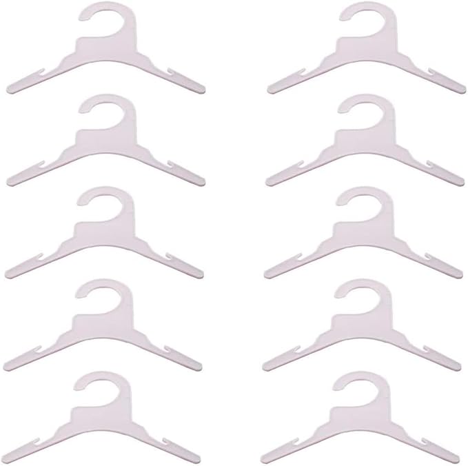 Pet Clothes Hangers 10 Pack, Plastic Non-Slip Small Animal Apparel Hanger for Dog Cat Puppy Kitten Clothing Closet Organizer Storage Rack(White,Small)