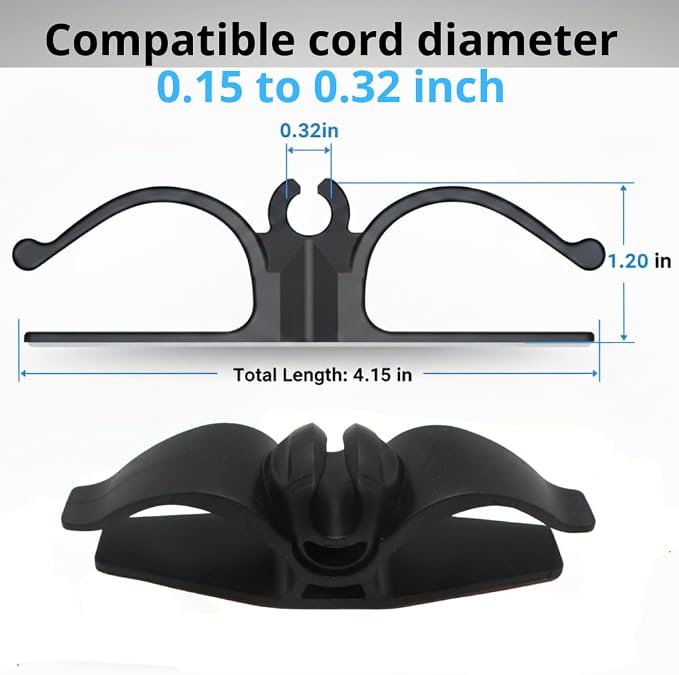 Appliance Cord Organizer 8 Pack (Black & White) – Self Adhesive Cord Winder, Stick-On Cable Holder for Coffee Maker, Blender, Air Fryer, Rice Cooker – Easy Install Wire Wrap