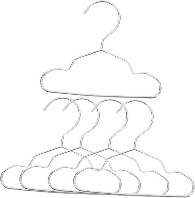 Hemobllo 10 Piece Steel PET Clothing Hangers for Apparel Storage Silver | Space-saving Design, Universal Fit, Versatile Usage, for PET Shops and Homes, Sleek Silver Finish