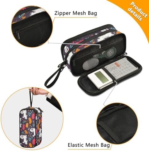 Pet Dog Graffiti Pencil Case Large Capacity Pen Bag School Office Stationery Organizer Zipper Pencil Pouch for Teen Girls Boys Adult