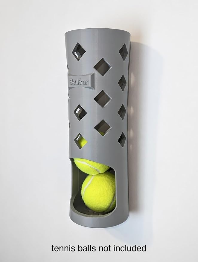 Wall Mounted Tennis Ball Holder for Dogs | Weatherproof ASA Dog Ball Storage for Garage, Patio, Mudroom or Porch - Fits Ball Launchers & Chuckers - Made in USA