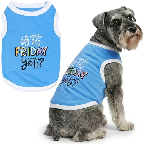 Parisian Pet Dog Shirt – 100% Cotton Shirts for Large Dogs – Sleeveless Puppy Vest – Lightweight and Breathable Pet Apparel – Pullover Summer Dog Clothes - Stretchy Funny T Shirts for Dogs