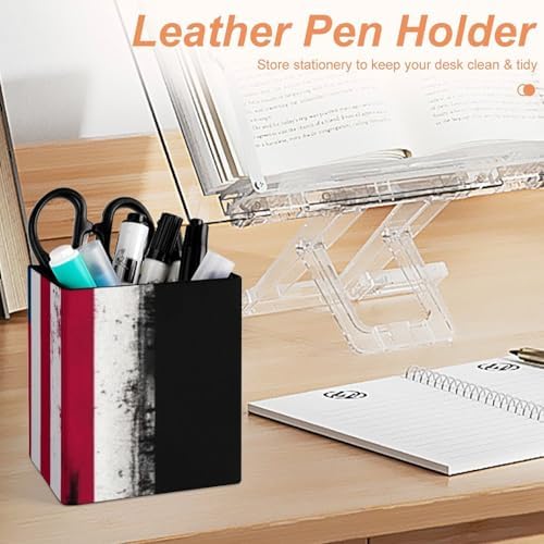 Fashion Office Pen Holder Unisex Durable Desktop Storage For Stationery & Tools Grunge USA American Flag