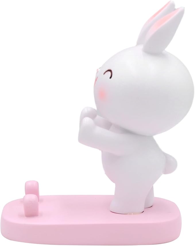 Cute Rabbit Cellphone Holder Stand Animal Smartphone Desk Stand for All Mobile Phones Bunny Phone Stand Desk Ornament