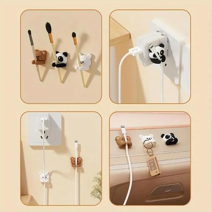 Cute Animal Cable Clips Set, Cable Management Kit, PVC Wire Organizer with Protective Cover, Charging Line Stand for Table and Bedside Management, Multiple Colors!