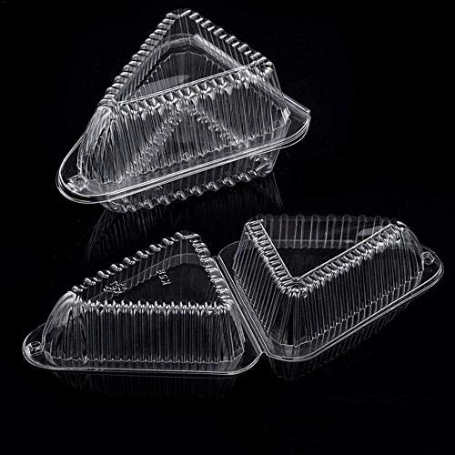 100 Pcs Cake Slice Container Cheesecake Cake Slice Container,transparent | Transparent Plastic Cakes Box Holder