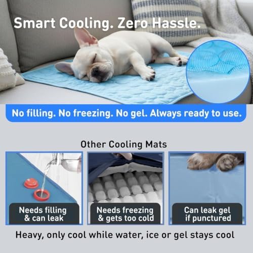 Pet Cooling Mat, ICY nap Dog mat, Portable Washable Ice Silk Cooling Pad for Dogs Cats, Breathable Foldable Mat for Large Small Dogs, Summer Cool Mat for Kennel Floor Car Sofa(Pink,XX-Large)