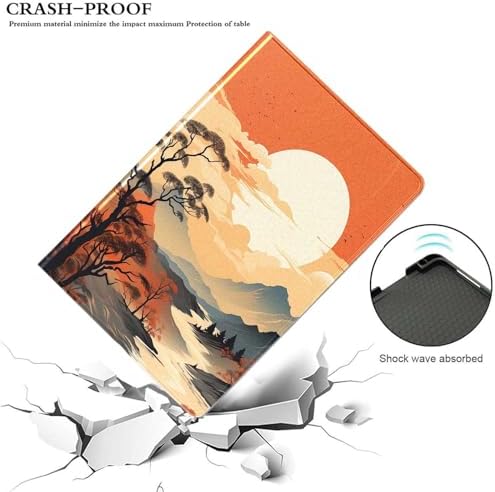 for Samsung Galaxy Tab S8 2022/Tab S7 2020 11" Tablet Case(Model SM-X700/X706/T870/T875/T878),Premium Leather Folio Stand Auto Wake/Sleep,Multiple Viewing Stand,Landscape Valley River Sunset