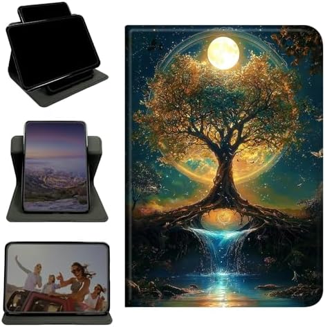 Case for Samsung Galaxy Tab S5e 10.5" 2019 SM-T720/725, 360 Degree Rotating Stand with Multi-Angle Vertical & Horizontal Viewing Shockproof Protective Shell for Women Men, Moon Orange Tree