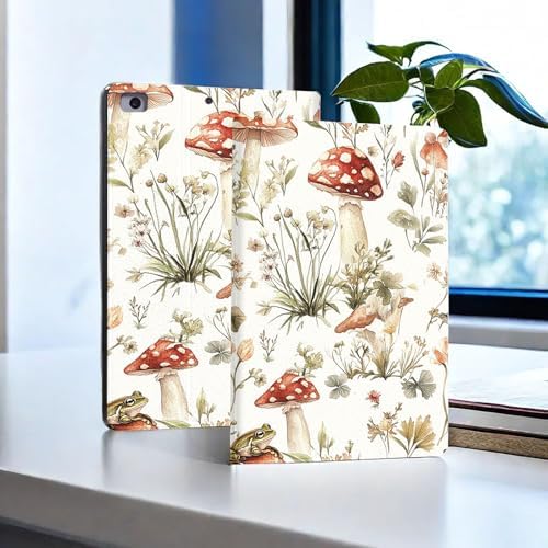 for Microsoft Surface Pro 11/10/9-13" 2024/2022 Tablet Case,Auto Wake/Sleep,Adjustable Stand Protective Cover - Watercolor Mushroom Frog