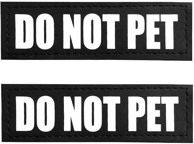 Fairwin Dog Patches, Reflective and Removable Dog Tags for Service Vest Dog Harness (DO NOT PET, XS:3.5"x1")
