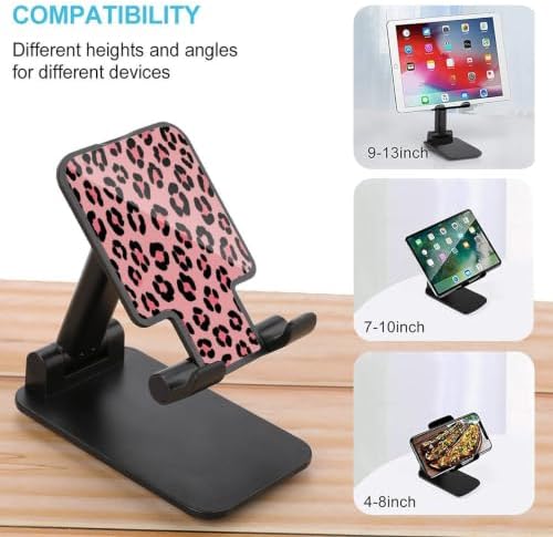 Portable Cheetah Leopard Print Floral Pink Phone Stand for Desk Accessories