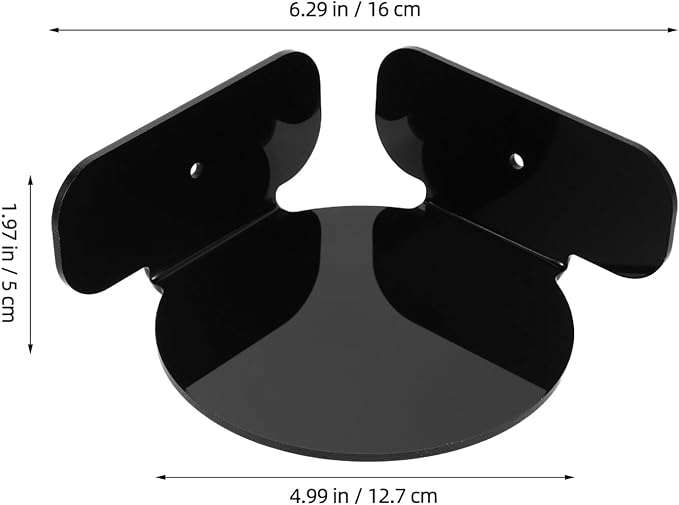 COHEALI 2pcs Security Camera Wall Mount Brackets with Mini Circular Corner Shelf for Home Surveillance and Router Storage, Black Acrylic Wall Holder for Monitors and Speakers