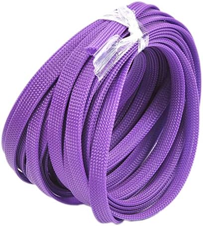 Bettomshin 1Pc 32.8Ft(10m) Cable Management Sleeve, 3/8"(10mm) Width PET Purple Cord Protector, Wire Loom Tube Insulated Split Sleeving for USB Cable Power Cord Organizer Video Cable Hider