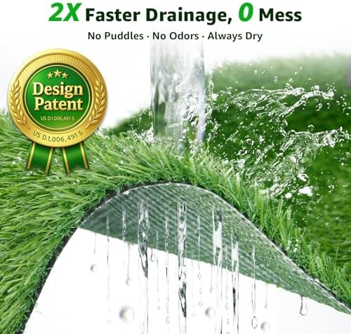 Artificial Grass Pad 59"x 39.4" 1 Pack, Fake Grass Mat Potty Training | Easy to Clean, with Drainage, Reusable, Realistic, Pet Friendly, Turf Grass Mat, for Apartment, Balcony, Indoor Outddor Use