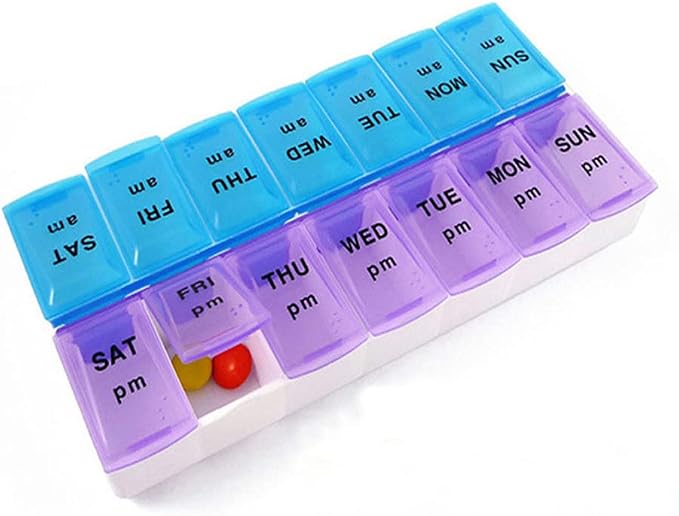 UXCONGOID Large Pill Organizer 2 Times a Day, Weekly Pill Organizer Daily Pill Box 7 Day Medicine Organizer Box, AM PM Pill Case Container Holder Pill Dispenser Travel Medication Organizer