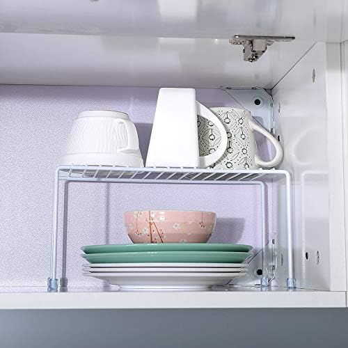 Kitchen Shelves, Cabinet Organization Mini Storage Shelf, White,Set of 2