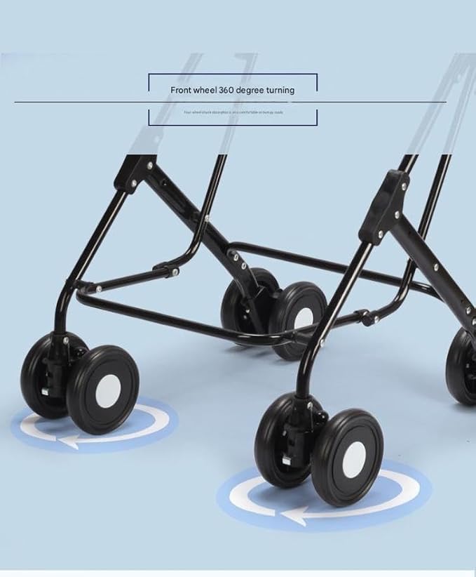 YYW Double Pet Stroller 4 in 1 Foldable 2 Carriers Lockable Wheels Black | Travel Strolling Cart with Safety Belts for Multi-Pet Homes, Small Dogs & Cats, Ideal for Walking, Vet Visits, Storage
