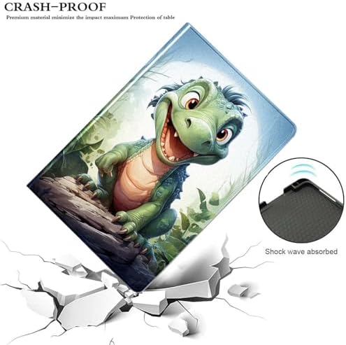 for Samsung Tab A9 Plus/A9+ 10.9 Inch 2023 (SM-X210/X216/X218) Tablet Case,Premium Leather Folio Stand Auto Wake/Sleep,Multiple Viewing Stand,Cartoon Dinosaur